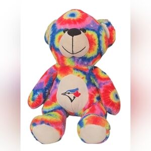 Forever Collectibles Rainbow Tie-Dye Plush Bear Blue Jay